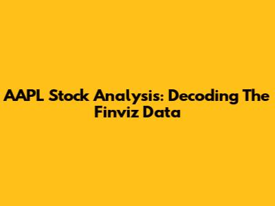 AAPL Stock Analysis: Decoding The Finviz Data
