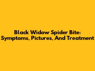 Black Widow Spider Bite: Symptoms, Pictures, And Treatment