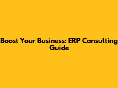 Boost Your Business: ERP Consulting Guide