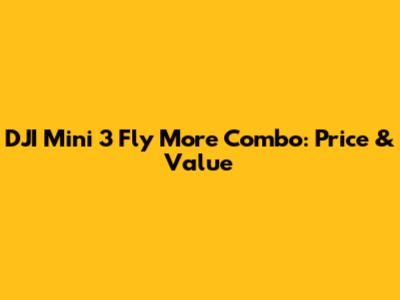 DJI Mini 3 Fly More Combo: Price & Value