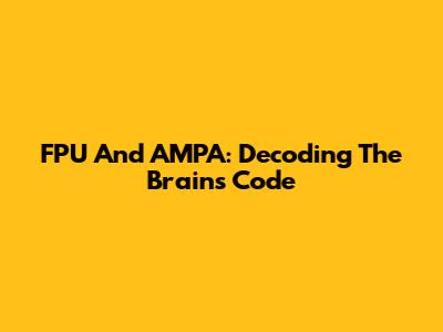FPU And AMPA: Decoding The Brain's Code