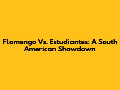 Flamengo Vs. Estudiantes: A South American Showdown