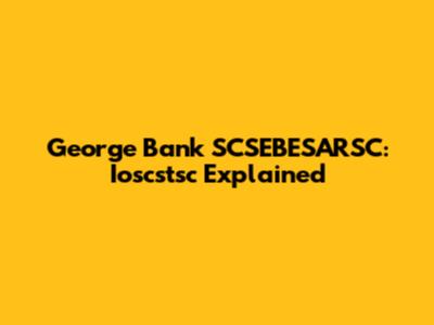 George Bank SCSEBESARSC: Ioscstsc Explained