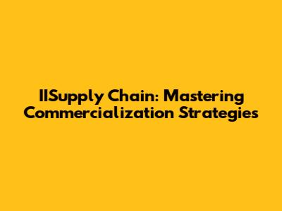 IISupply Chain: Mastering Commercialization Strategies