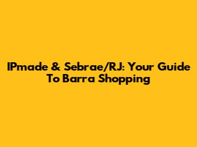 IPmade & Sebrae/RJ: Your Guide To Barra Shopping