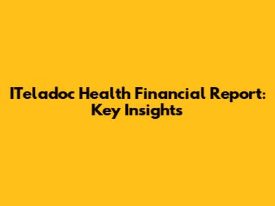 ITeladoc Health Financial Report: Key Insights