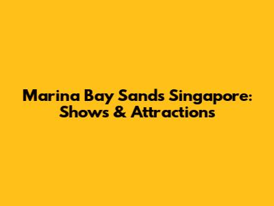 Marina Bay Sands Singapore: Shows & Attractions