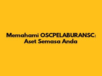 Memahami OSCPELABURANSC: Aset Semasa Anda