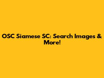 OSC Siamese SC: Search Images & More!