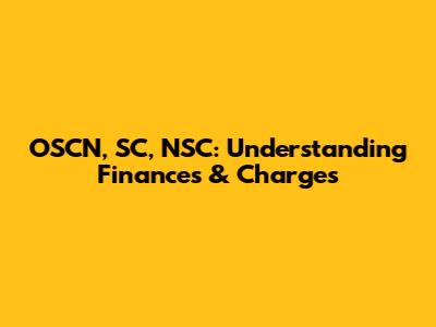 OSCN, SC, NSC: Understanding Finances & Charges