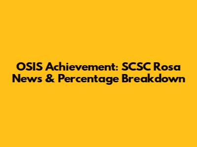 OSIS Achievement: SCSC Rosa News & Percentage Breakdown