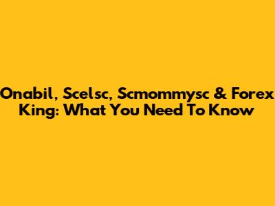 Onabil, Scelsc, Scmommysc & Forex King: What You Need To Know