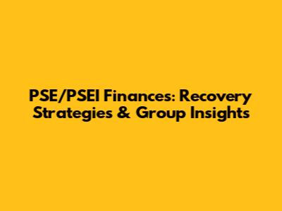 PSE/PSEI Finances: Recovery Strategies & Group Insights