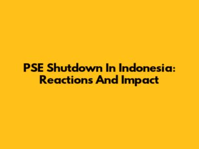 PSE Shutdown In Indonesia: Reactions And Impact