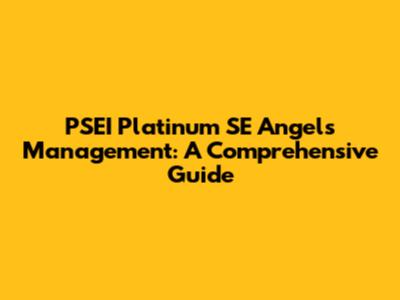PSEI Platinum SE Angels Management: A Comprehensive Guide