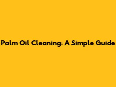 Palm Oil Cleaning: A Simple Guide