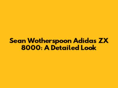 Sean Wotherspoon Adidas ZX 8000: A Detailed Look