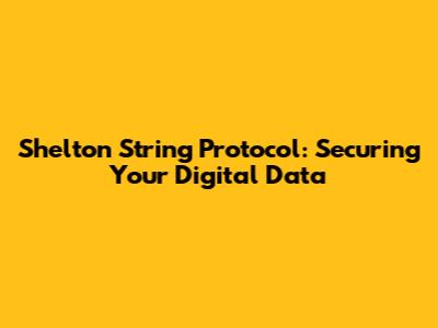Shelton String Protocol: Securing Your Digital Data