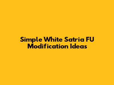 Simple White Satria FU Modification Ideas
