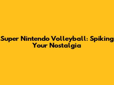 Super Nintendo Volleyball: Spiking Your Nostalgia