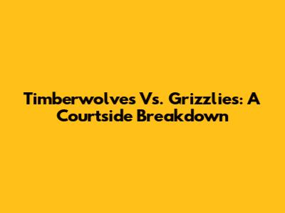 Timberwolves Vs. Grizzlies: A Courtside Breakdown