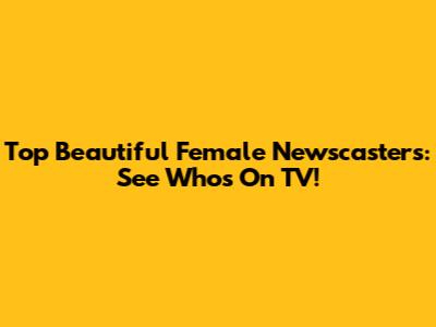 Top Beautiful Female Newscasters: See Who's On TV!