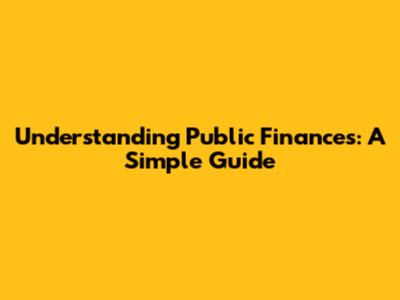 Understanding Public Finances: A Simple Guide