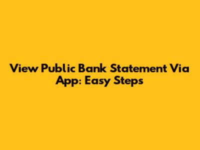 View Public Bank Statement Via App: Easy Steps