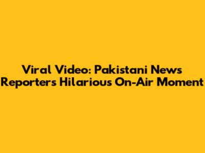 Viral Video: Pakistani News Reporter's Hilarious On-Air Moment