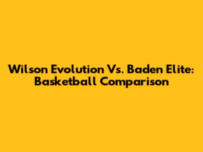 Wilson Evolution Vs. Baden Elite: Basketball Comparison